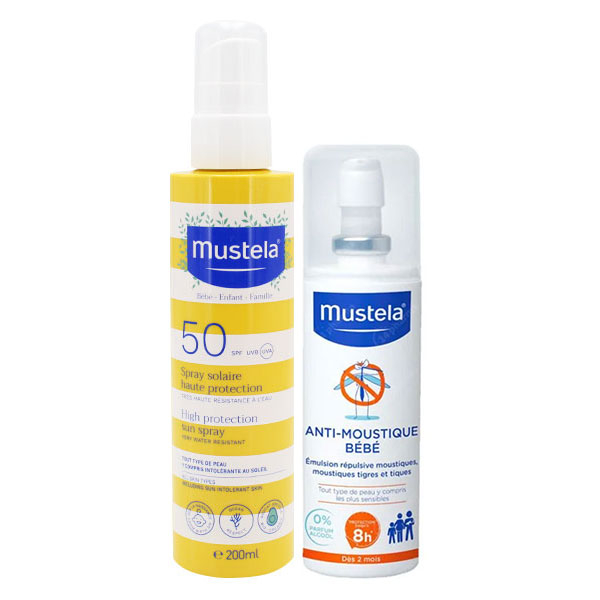 Spray Solaire Très Haute Protection SPF50 200ml + Anti-Moustique Bébé 100ml
