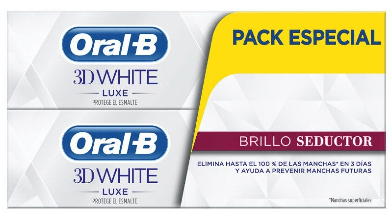 Oral-B 3D White Pasta Dientes Brillo Seductor 2x75ml
