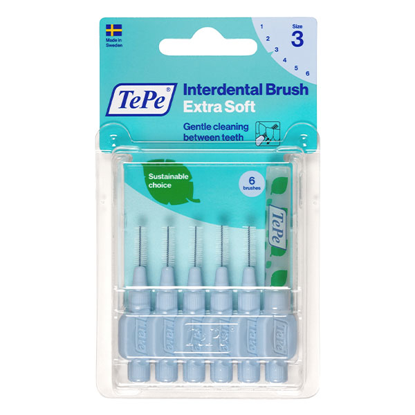Brossette Interdentaire Extra Souple Eco-Responsable Bleu Pastel ISO 3 / 0.6mm 6 brossettes