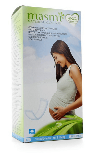Masmi Compresas Maternidad PostParto Algodón 10 uds
