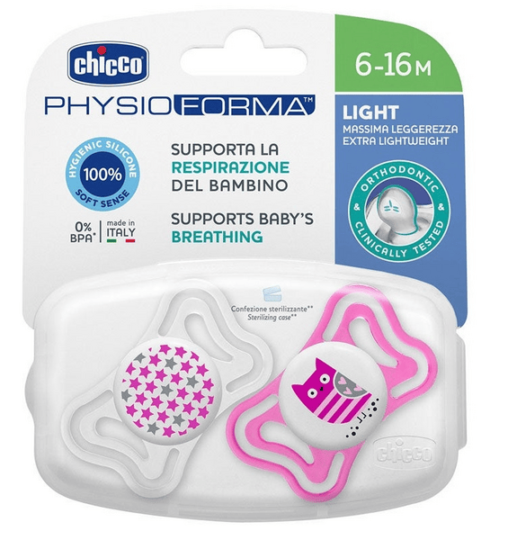 Chicco Chupete Physioforma Light Rosa 6-16m 2 Uds