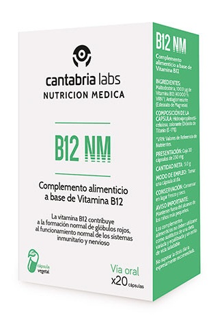 Nutrición Médica B12 NM  20 Cápsulas De 1000mcg De Vitamina B12