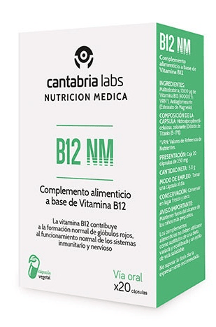 Cantabria Labs B12 Nm 20 Caps - Imagen 2