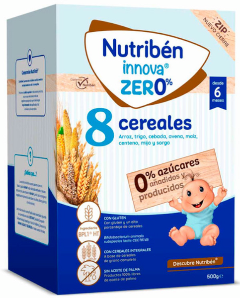 Nutribén Innova Papilla Zero% De 8 Cereales +6m 500 Gr