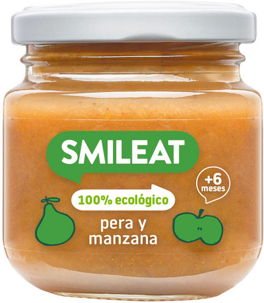 Smileat Tarrito Pera Y Manzana Ecológico +6m 130 Gr