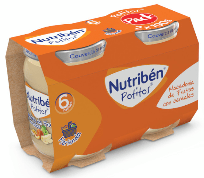Nutribén Potitos Macedonia Con Cereales +6M 2X190 Gr