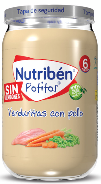 Nutribén Potito Comida Pollo Con Guisantes Y Zanahoria 235g
