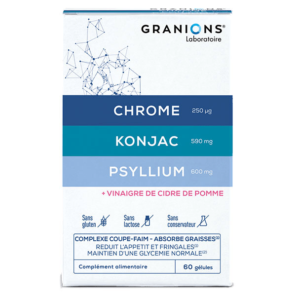 Granions Coupe Faim Konjac Psyllium Chrome Boite de 60 gélules 4