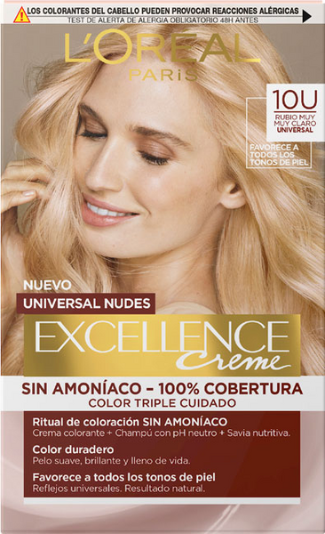 L'Oréal Paris Excellence Crema Colorante Universal Nudes 10U Rubio Muy Claro