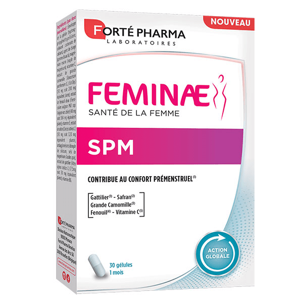 Feminae SPM Confort prémenstruel Safran Camomille Magnésium 30 gélules 3