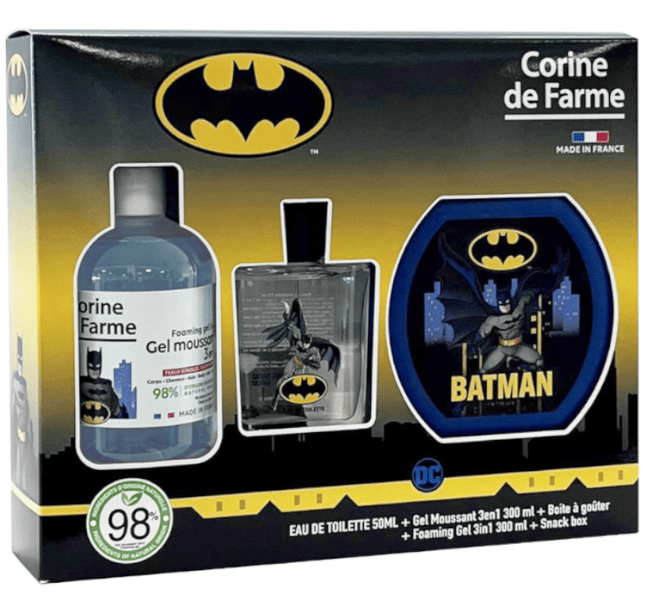 Corine de Farme Estuche Batman Colonia 50 ml + Gel Espumoso 300 ml + Caja Merienda