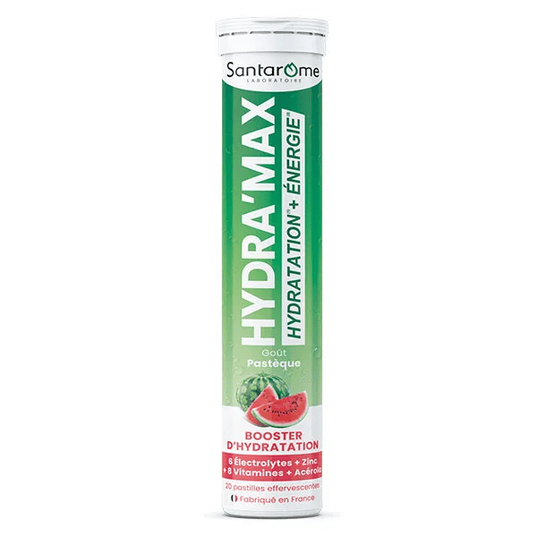 Santarome - Hydra'max - Solution d'hydratation - Pastèque - 20 pastilles