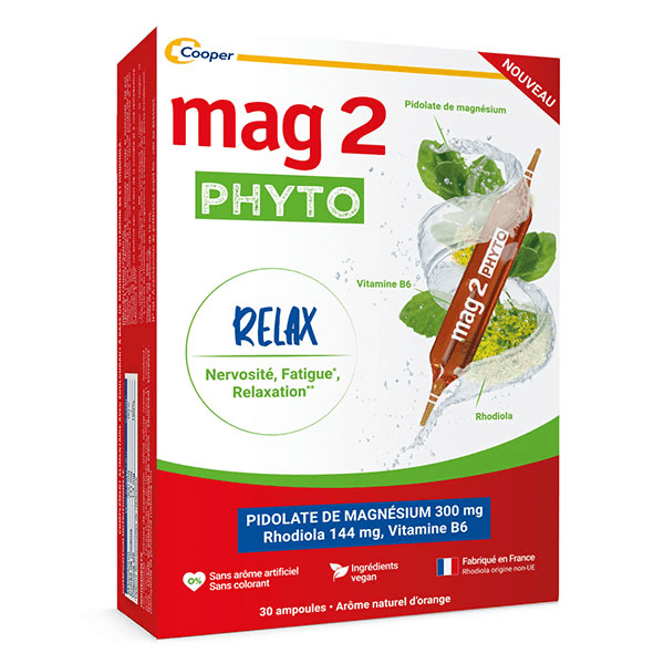 Mag2 Phyto Relax Complément Alimentaire Magnésium B6 Stress Relaxant 30 Ampoules 3