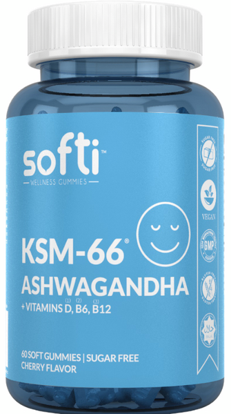 Softi Wellness Gummies KSM-66 Ashwagandha 60 Gummies