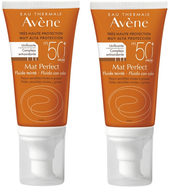 Avène SolarMat Perfect SPF50+ con Color 2x50 ml
