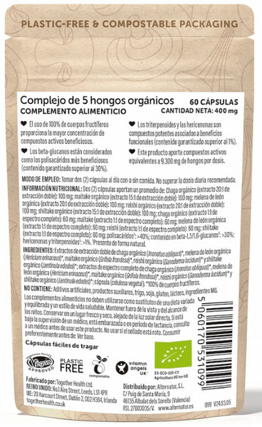 Together Health Complejo De 5 Hongos Orgánicos 60 Cápsulas