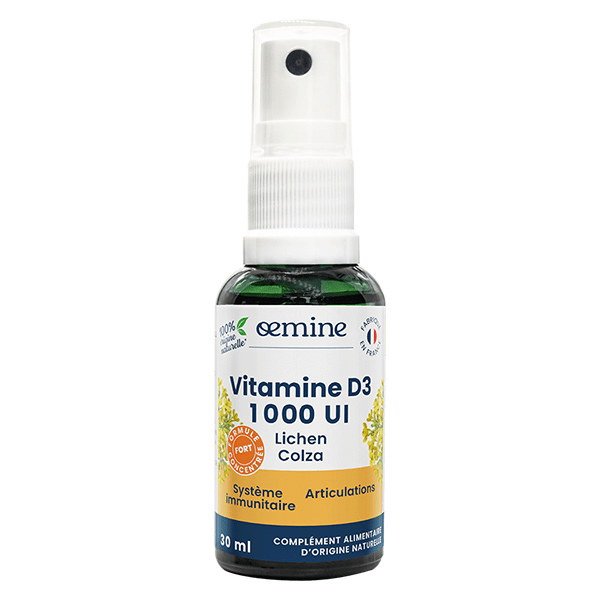 Vitamine D3 1000 UI Lichen et Colza Système Immunitaire et Articulations 30ml 2