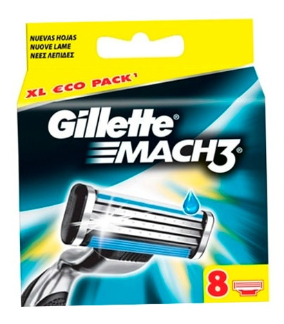 Gillette Mach3 Recambios 8 Unidades