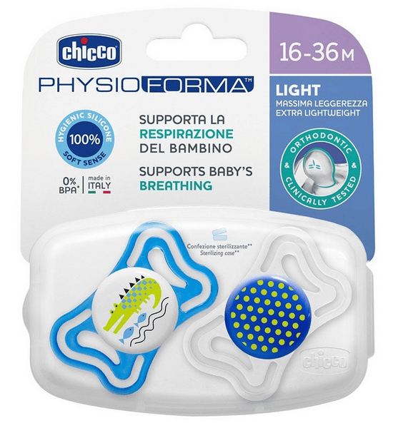 Chicco Chupete Physioforma Light Azul 16-36m 2 Uds
