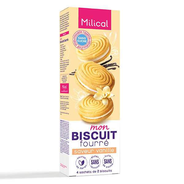 Biscuits Fourrés Saveur Vanille 8 unités 4