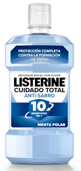 Listerine Blanco Cuidado Total Enjuague Bucal Anti-Sarro Menta Polar 500 Ml