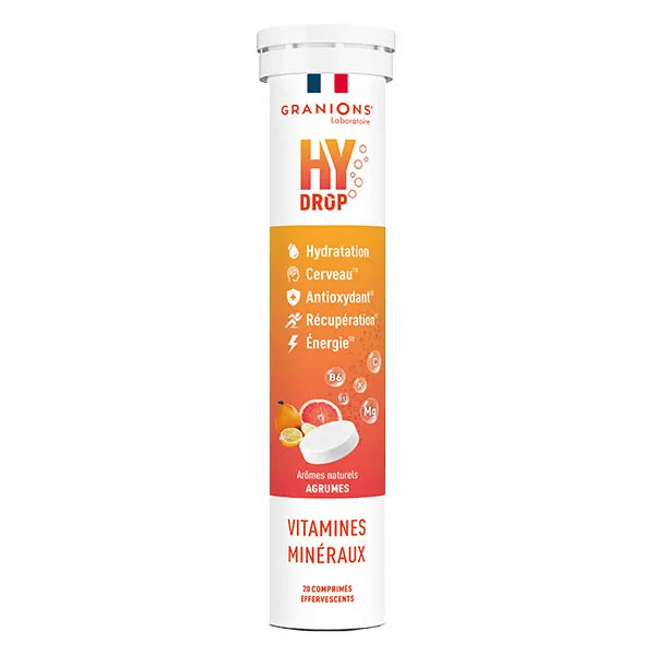 Granions Hydrop Boost Hydratation Saveur Agrumes 20 Pastilles Effervescentes 2