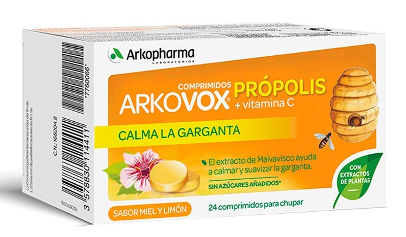Arkovox Própolis + Vitamina C Sabor Miel y Limón 24 pastillas