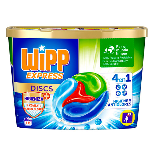 Wipp Express Discs Detergente Antiolores 18 Dosis