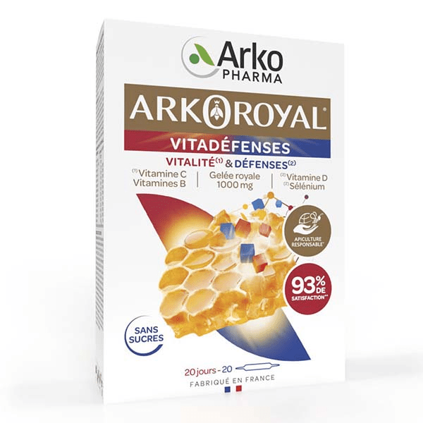 Arkoroyal Vitadéfenses Gelée Royale Vitamines & Minéraux 20 ampoules 4