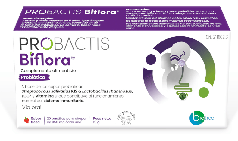 Probactis 3 X Biflora Probióticos 20 Comprimidos Masticables - Imagen 3