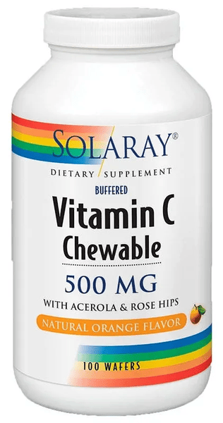 Solaray Naranja 10 X Vitamin C Chewable Natural Orange Flavor 100 Comprimidos Masticables De 500 Mg - Imagen 4