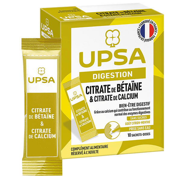 Citrate de Bétaïne & Citrate de Calcium sans Sucres Bien-Être Digestif 10 sachets 5