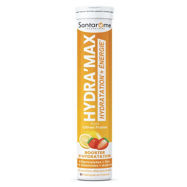 Santarome - Hydra'max - Solution d'hydration - Citron Fraise - 20 comprimés 2