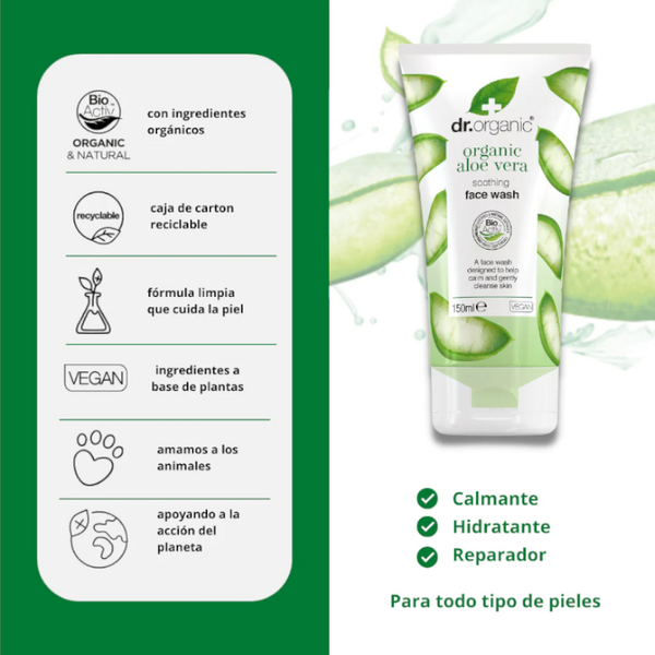 Dr. Organic Limpiador Facial Cremoso Aloe Vera 150 Ml