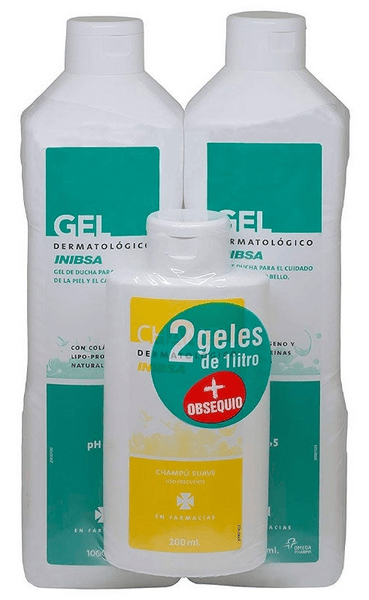 Inibsa Pack Gel Dermatológico 2x1000ml + Champú 200ml