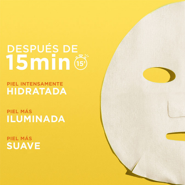 Garnier Tissue Mask Mascarilla Facial De Tejido Vitamina C Y Ácido Hialurónico 1 Ud