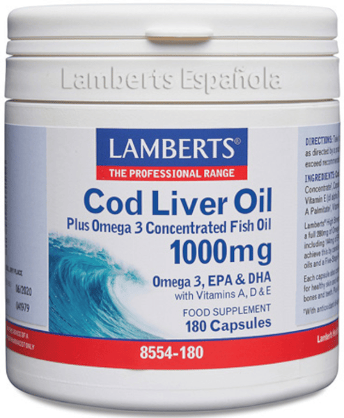 Lamberts Aceite de Hígado de Bacalao 1000mg 180 Cápsulas
