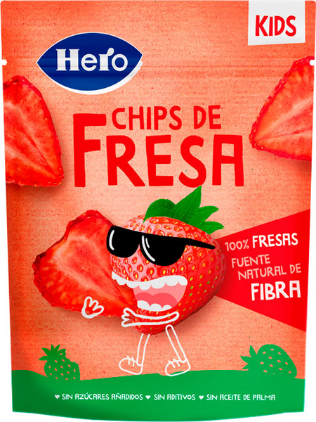 Hero Kids Snack De Chips De Fresa 12 Gr