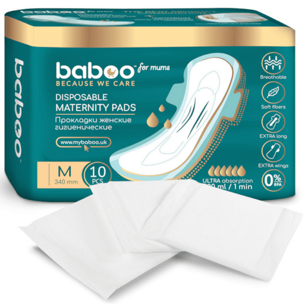 Baboo Compresas Desechables Postpartum Medianas 10 uds