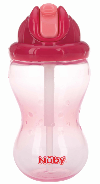 Nûby Flip-It Taza Con Pajita +12m 360 Ml Rosa