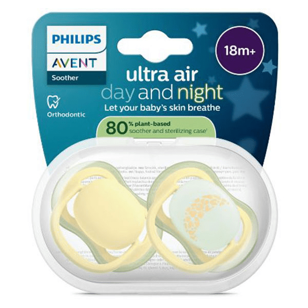 Sucette Ultra Air Jour&Nuit 18M+ Nature x2, sans BPA 2
