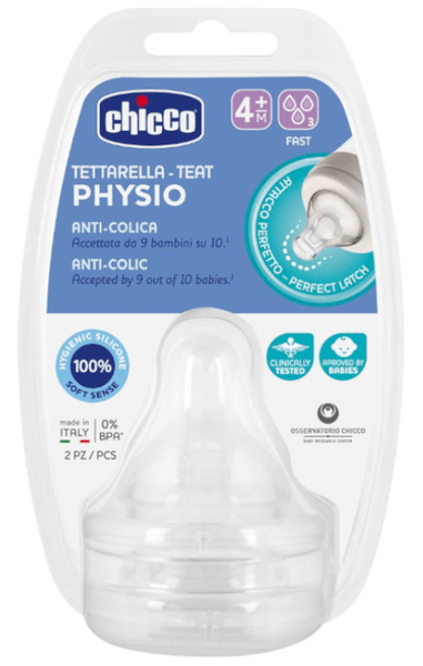 Chicco Tetina Physio Flujo Rápido +4M 2 Uds