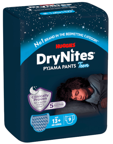 Huggies DryNites Pañales de Noche Niño Talla +13 (48-60 Kg) 9 Uds