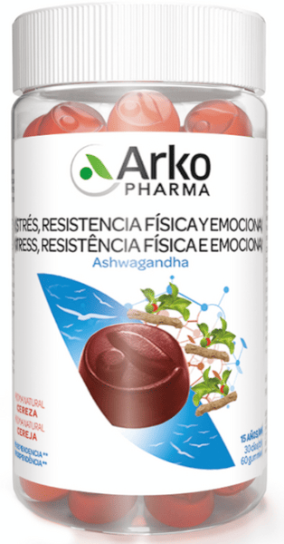 Arkopharma Arkogummies Estrés, Resistencia física y Mental con Ashwagandha 60 Caramelos de Goma