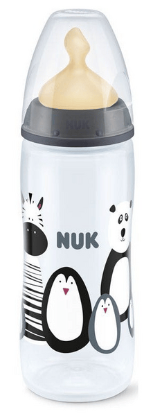 Nuk Biberón FC+ PP Baby Safari 6-18m Látex Talla L 360 ml Animales Gris 1 ud