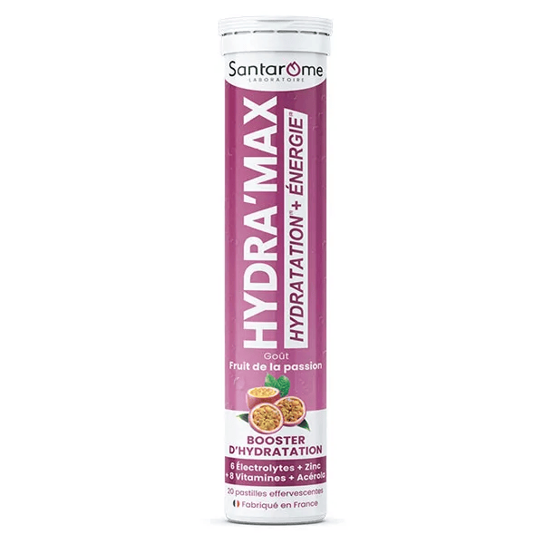 Santarome - Hydra'max Solution d'hydration - Fruit de la passion - 20 comprimés