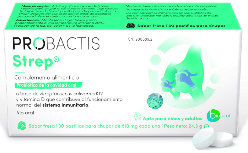 probactis strep sabor fresa 30 pastillas chupar