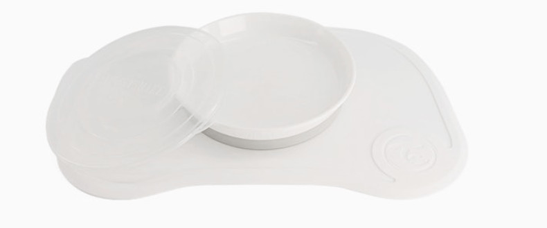 Twistshake Blanco Click-Mat Plato Con Tapa Y Mantel Antiadherente