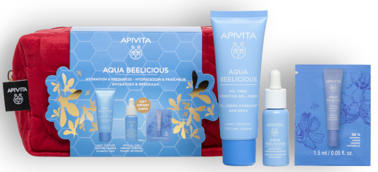 Apivita Aqua Beelicious Gel-Crema 40 Ml + Booster 10 Ml + Contorno Ojos 1,5 Ml