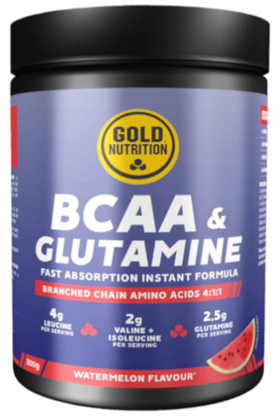 GoldNutrition BCAA y Glutamina Sandía Polvo 300 gr